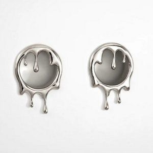 Drip Silver 10mm Gauge Earrings